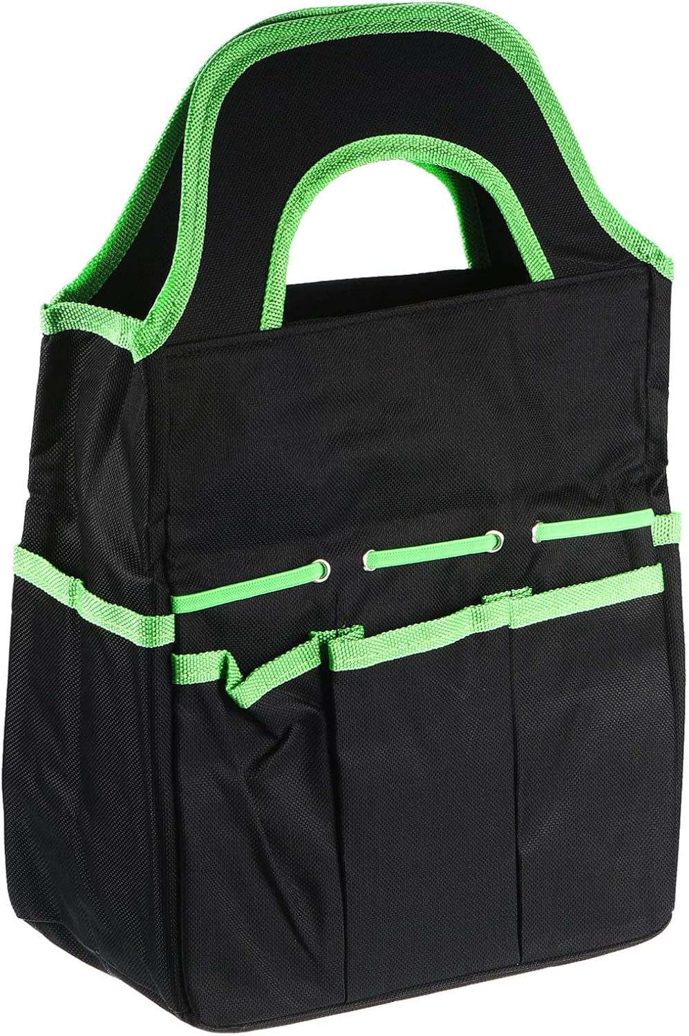 PATIKIL Garden Tool Bag, Cloth 8 Pockets Storage Hand-held Tote Bag Holder for Hoe Shovel Rake Fork Weeder Pruning Shear, Black