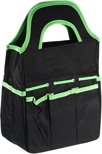 PATIKIL Bolsa de herramientas de jardín, 8 bolsillos de almacenamiento para bolsa de mano para azada, pala, rastrillo, tenedor, desmalezador,