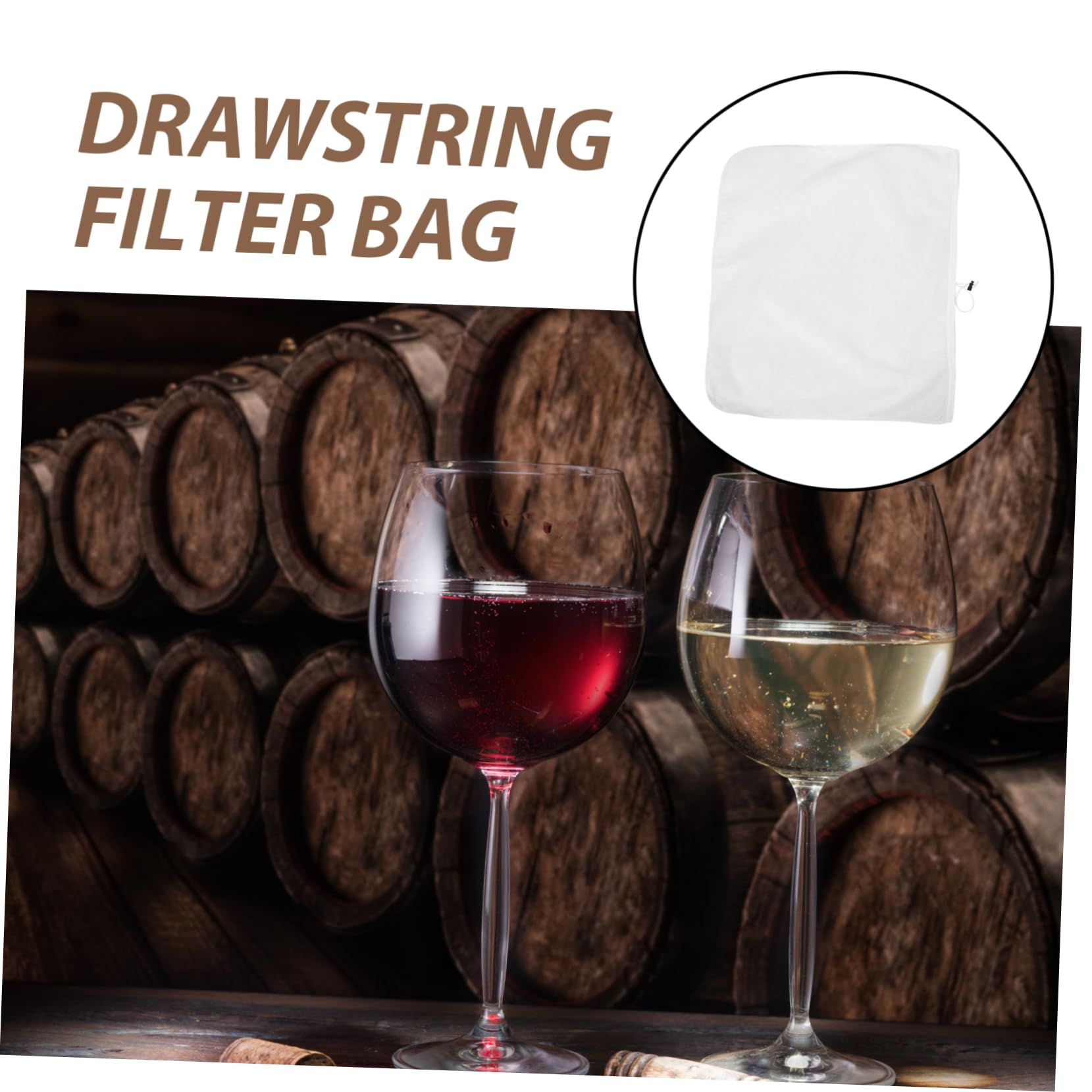 5 Piezas Bolsa Colador Fina Reutilizable para Jugos Leche de Vino Filtro Multiusos Cocina