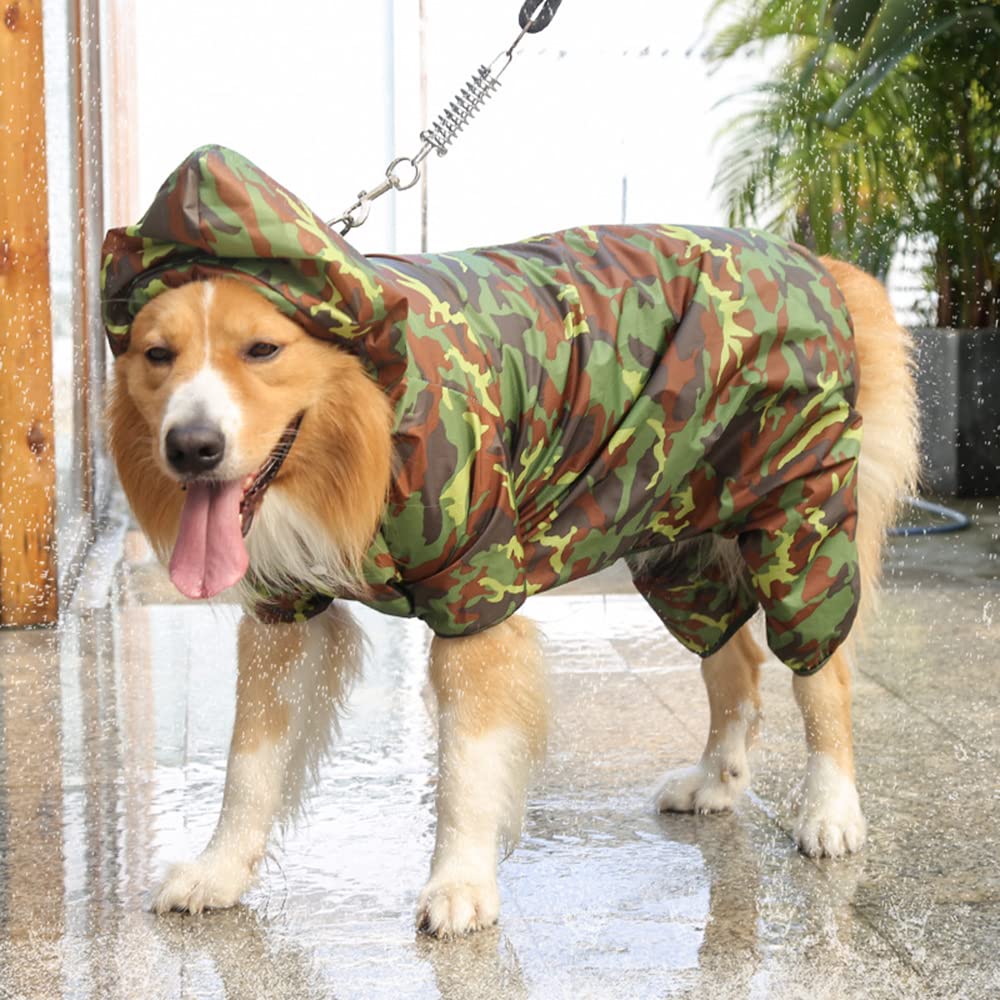 Impermeabile per Cani, Impermeabile for Cani di Grandi Dimensioni, Regolabile, Impermeabile for Animali Domestici, Giacca Antipioggia Leggera con Cappuccio e for(4XL)