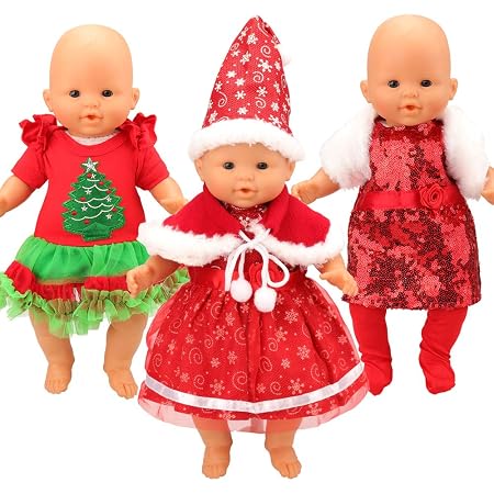 Miunana 3 Abiti Vestiti di Babbo Natale per 36 CM - 42 CM (14 Pollici - 16  Pollici) Baby Dolls Bambola Bambolotto : Amazon.it: Giochi e giocattoli