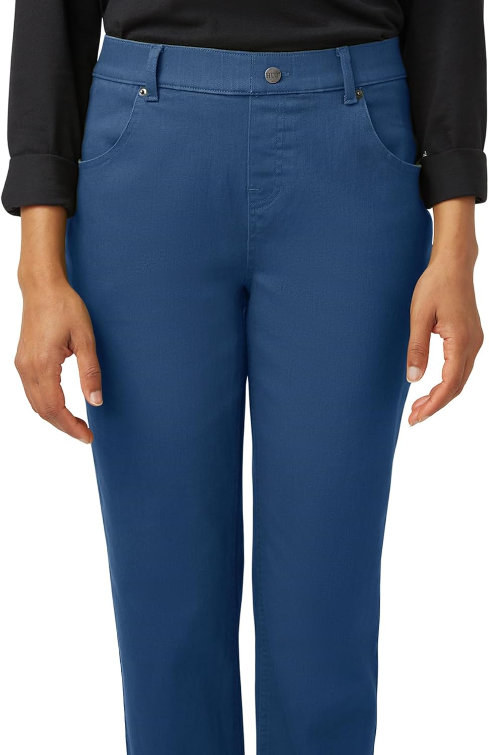 HUE Womens Girlfriend Mid-Rise Denim Pant - Image 4