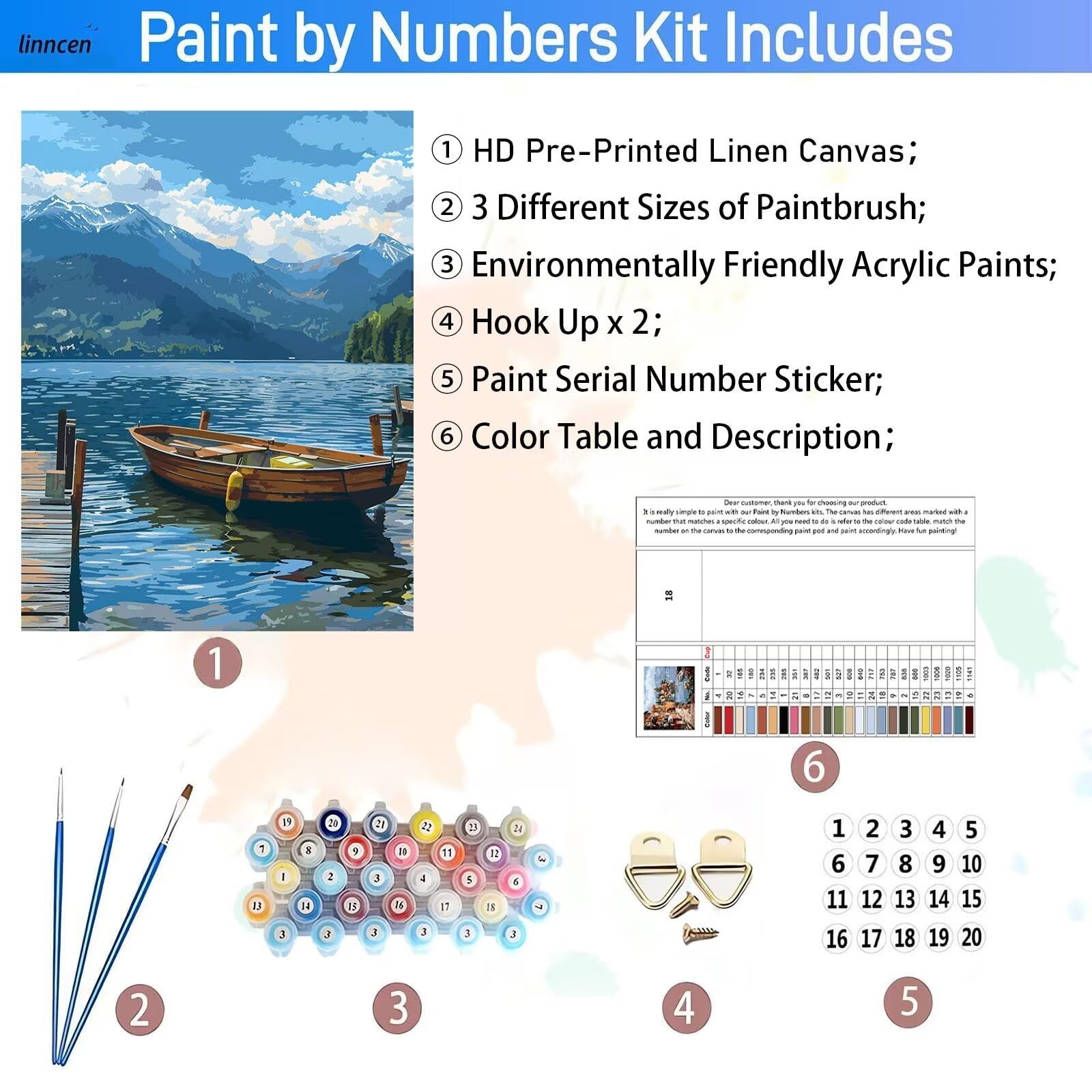 6 Kit Pittura Con Numeri MUMQAQ – Cocktail Retrò E Farfalle, Facile Per Adulti