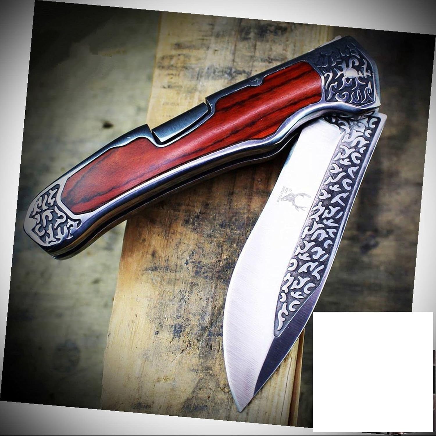 FOLDING POCKET Knife Carbon Sharp Blade Deer Hunter Wildlife Camping Survival Black