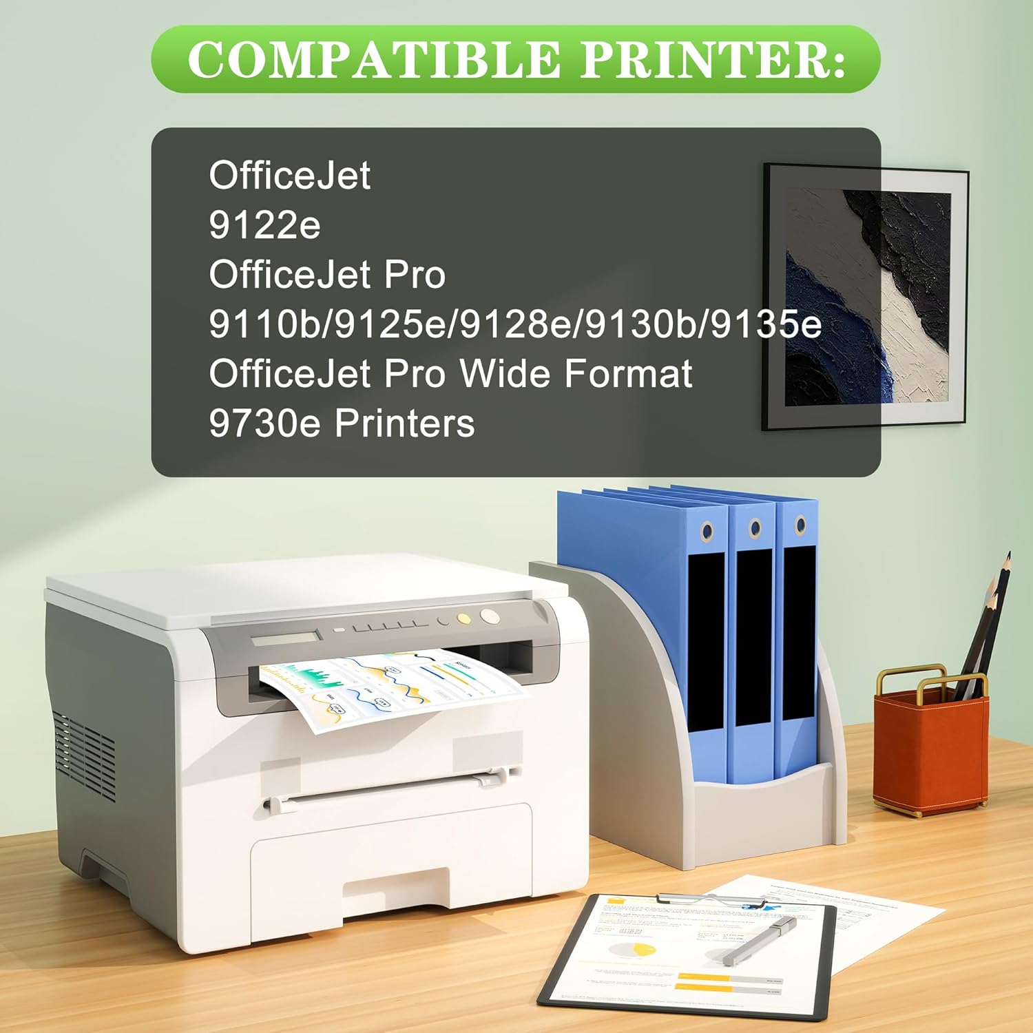 936e 936XL Ink Cartridges 4 Pack with Chip: Compatible with HP 936 936e 936XL Ink Cartridges with HP OfficeJet Pro Wide Format 9730e Pro 9110 9120 9122 9125 9128 9130 9135 9730 Printers( B/C/M/Y)