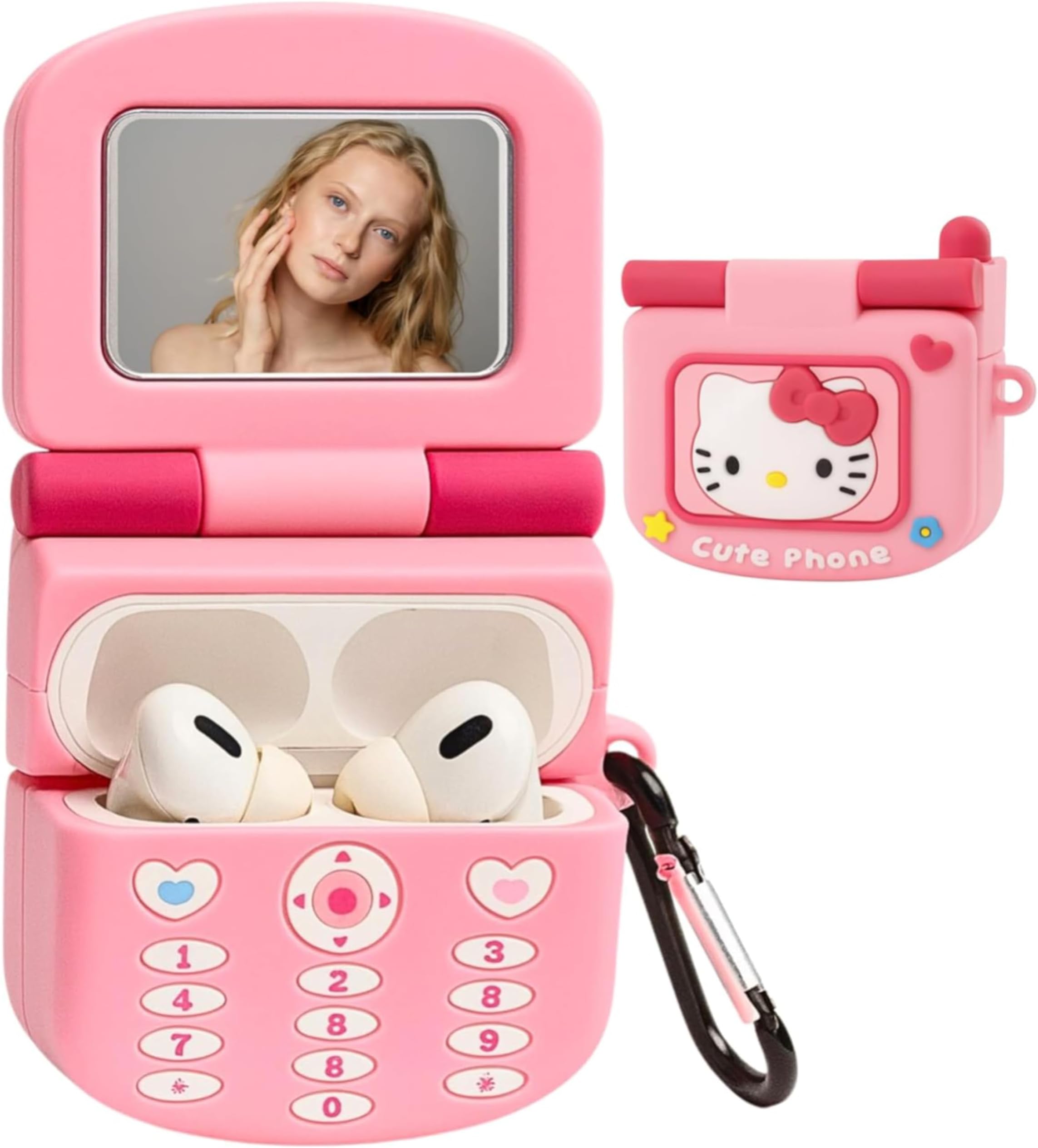 Compatible for AirPods Pro 2 Case with Keychain, Drop Protection, Protective Case, Supports Wireless Charging Cover for AirPods Pro 1st/2nd Generation (2022/2019) (Mirror)