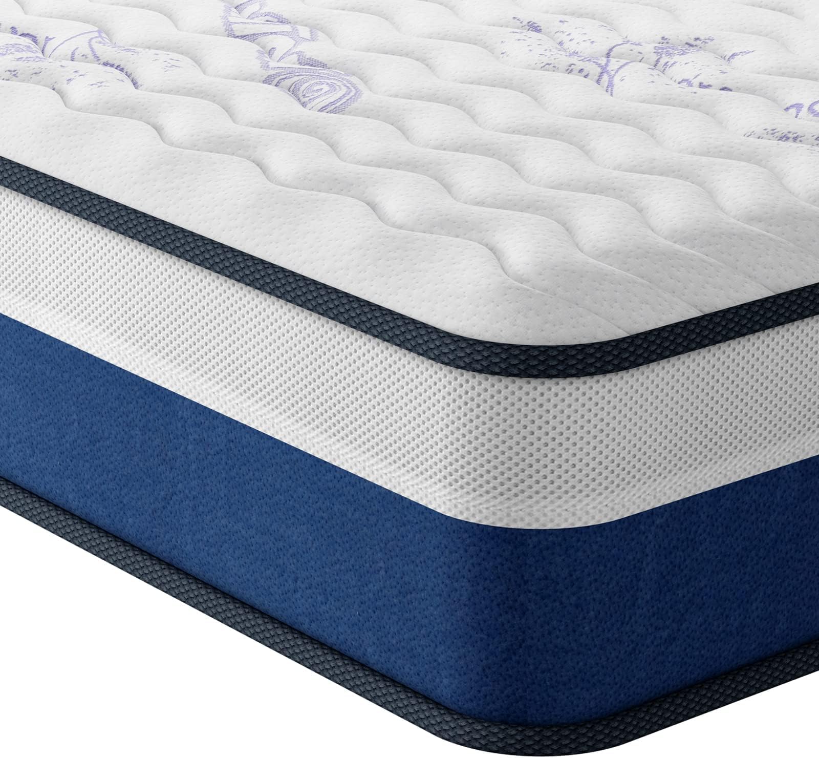 European Single Mattress, 10 Inch Hybrid Mattress with Breathable Memory Foam and Individual Pocket Spring-Medium Firm, 90x200x25cm