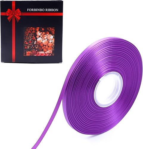 Cinta de satén de doble cara de color sólido de 14 pulgadas x 50 yardas, cintas perfectas para envolver regalos, invitaciones de boda, decoración de