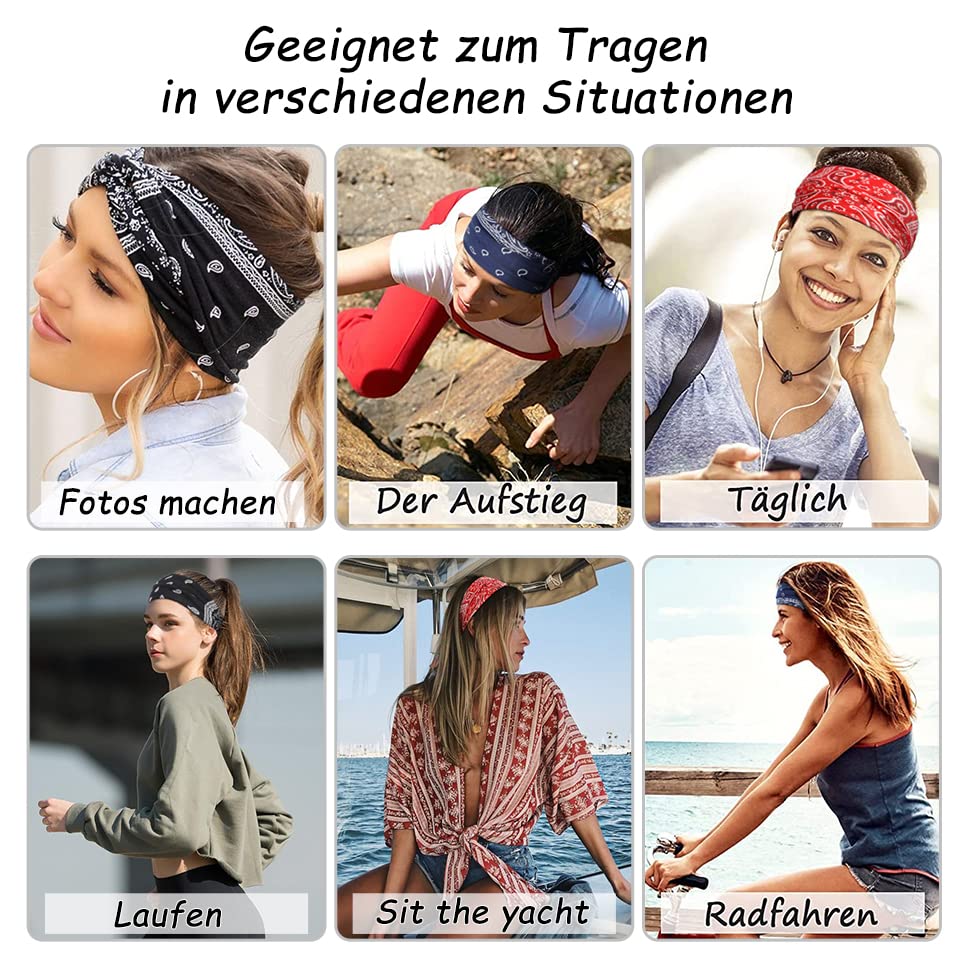 3 Confezioni Fasce per Capelli da Donna Vintage Bandana Boho, Fasce Elastiche Annodate, Accessori per Capelli alla Moda, 3 Confezioni di Fasce per Capelli Casual | SHEIN ALIA