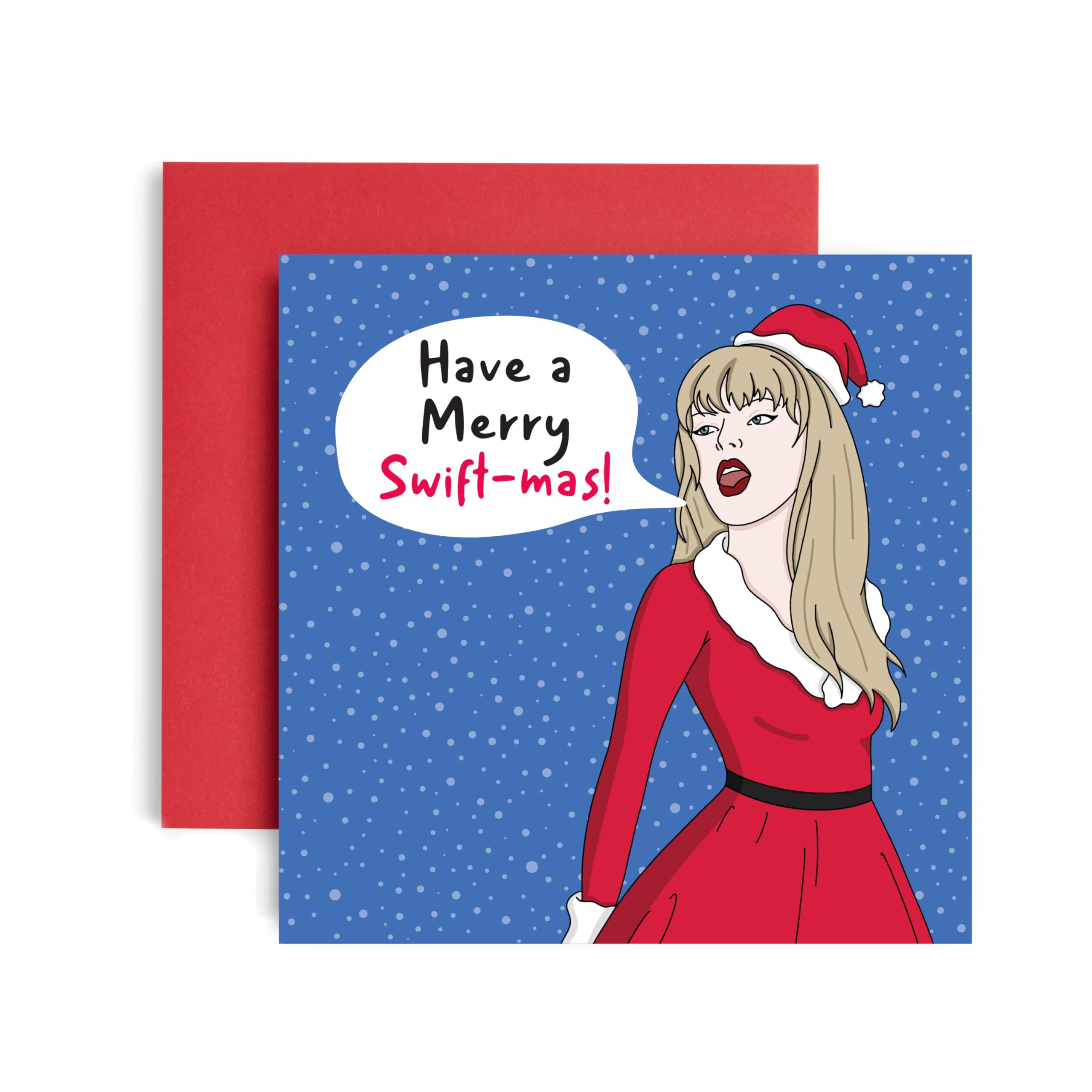 Huxters Weihnachtskarte „Frohe Swiftmas“ – Lustige Karte Für Frauen & Männer, 350 G/m² Papier