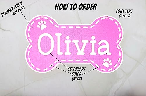 Miniatura 2 de Letrero personalizado con nombre de perro, placa de nombre personalizada para perrera, letrero de nombre de cachorro, letrero de hueso de perro,