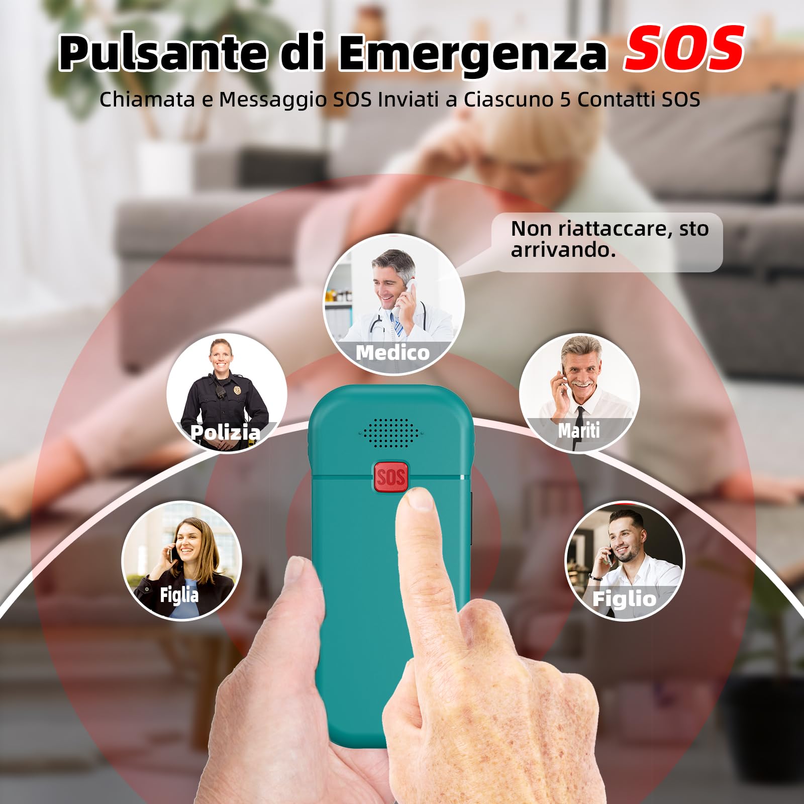 4G Telefono Cellulare per Anziani con Tasti Grandi | USB Tipo C Ricarica Rapida | 1800mAh Batteria | Volume Alto| Funzione SOS | Base di Ricarica | Chiamata Rapida | Sveglia | Facile da Usare | Verde