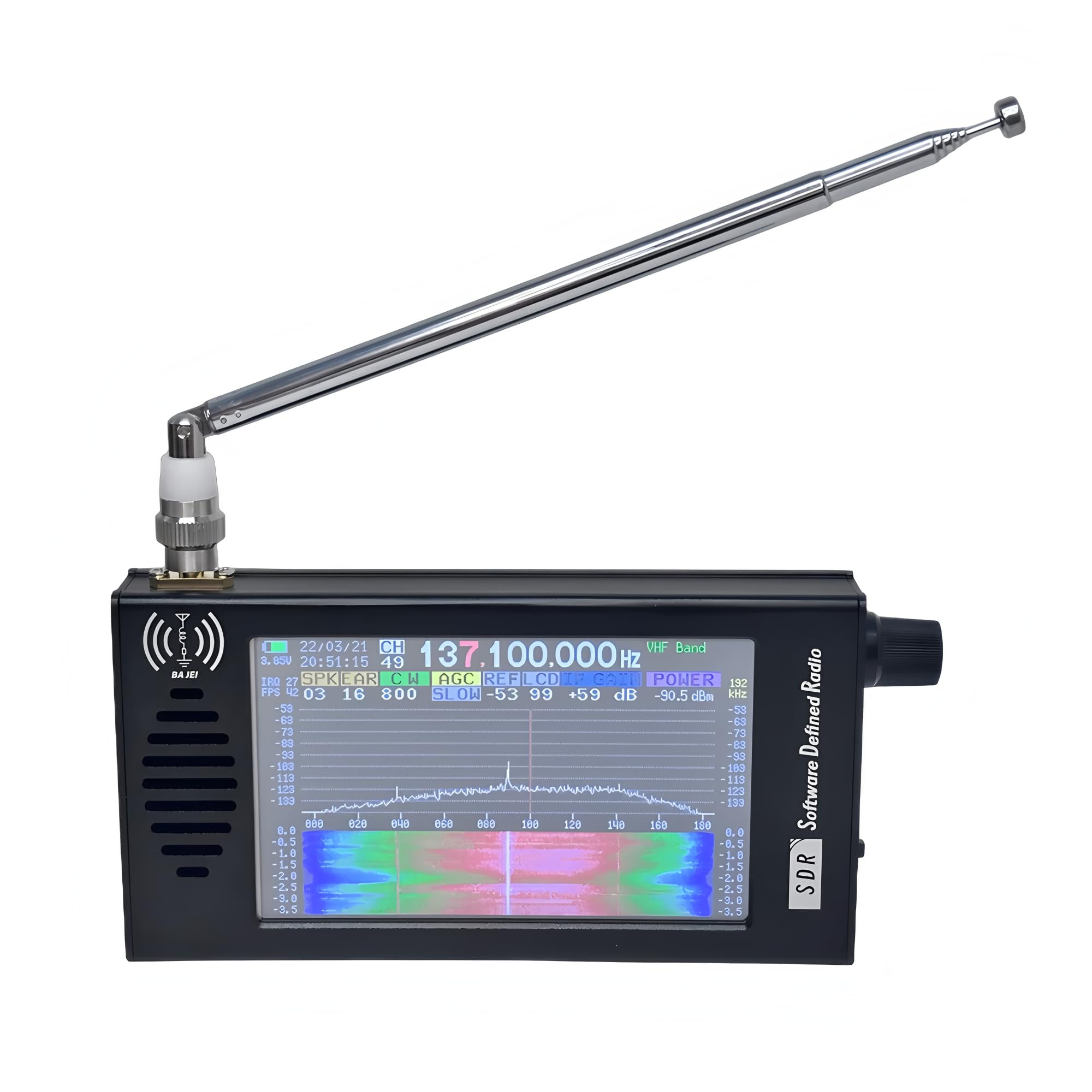 HTOOL SDR V5 Radio-Kurzwellen-DSP-Digital-FM-Radioempfänger, Transceiver SDR DSP Demodulation mit Farbdisplay (SDR V5)