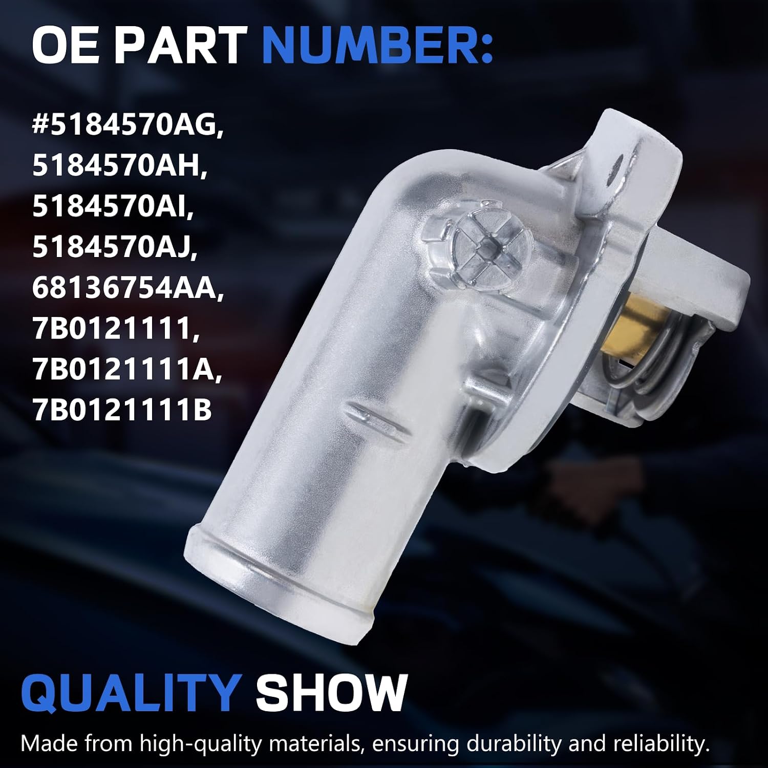 Upgraded Aluminum Thermostat Housing Assembly Fit for Chrysler 2011-2017 200, 2011-2016 Town & Country, Dodge 11-20 Grand Caravan, 11-19 Journey, Jeep 14-21 Cherokee # 5184570AG, 5184570AH