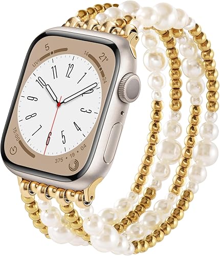 Vista 15 de VISOOM - Pulsera de cuentas compatible con Apple Watch Band de 1.654, 1.654, 1.575, 1.496 pulgadas Series 11 10 9 8 7 Se (3 2 1) Series 6/5/4