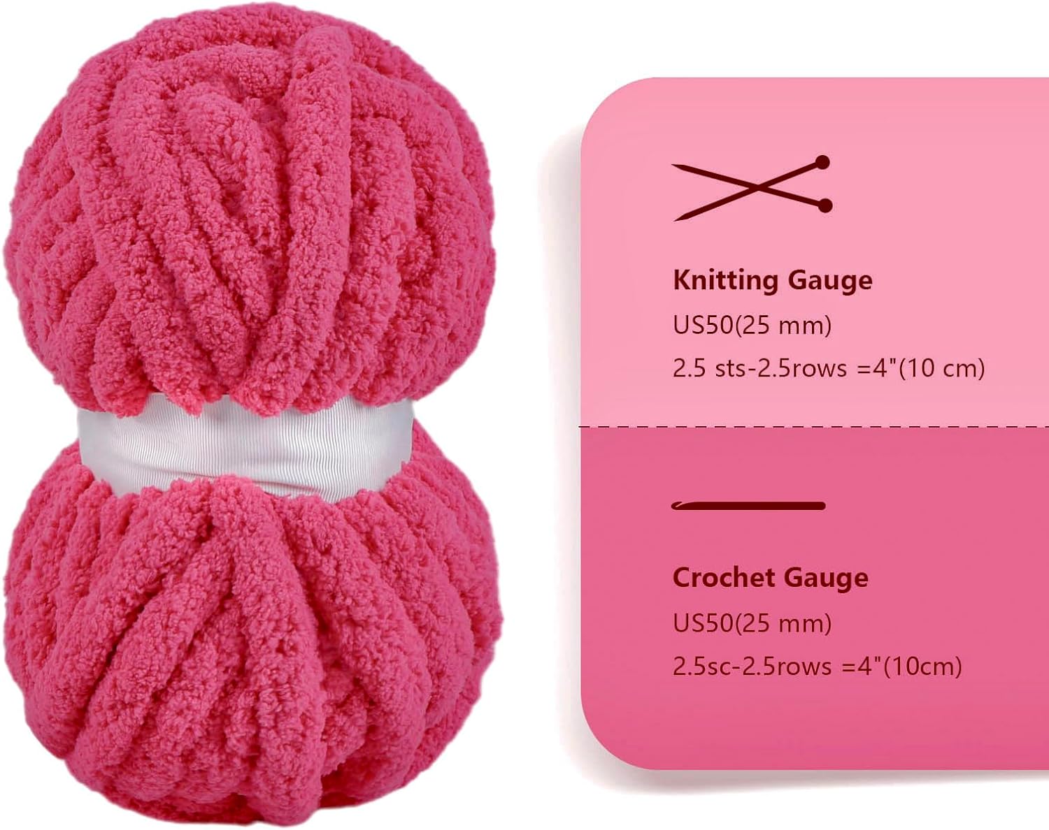 Rose Pink Chunky Chenille Yarn for Crocheting Bulky Thick Fluffy Yarn for Knitting,Super Bulky Hand Blanket, Soft Plush Yarn Crochet Carpet/Scarf/Cushion/ 8 Jumbo Pack(63.76oz/197.68yd