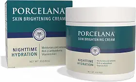 Porcelana Creme hidratante noturno com fórmula atualizada – desbota manchas escuras e uniformiza o tom da pele – para manchas de sol ou idade, cicatrizes de acne, melasma e outras descolorações