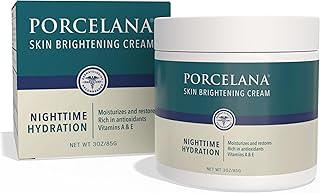 Porcelana Nighttime Hydration Cream Updated Formula - Fades Dark Spots & Evens Skin Tone - For Sun or Age Spots, Acne Scarring, Melasma & Other Discoloration - Moisturizer w/Vitamins & Antioxidants