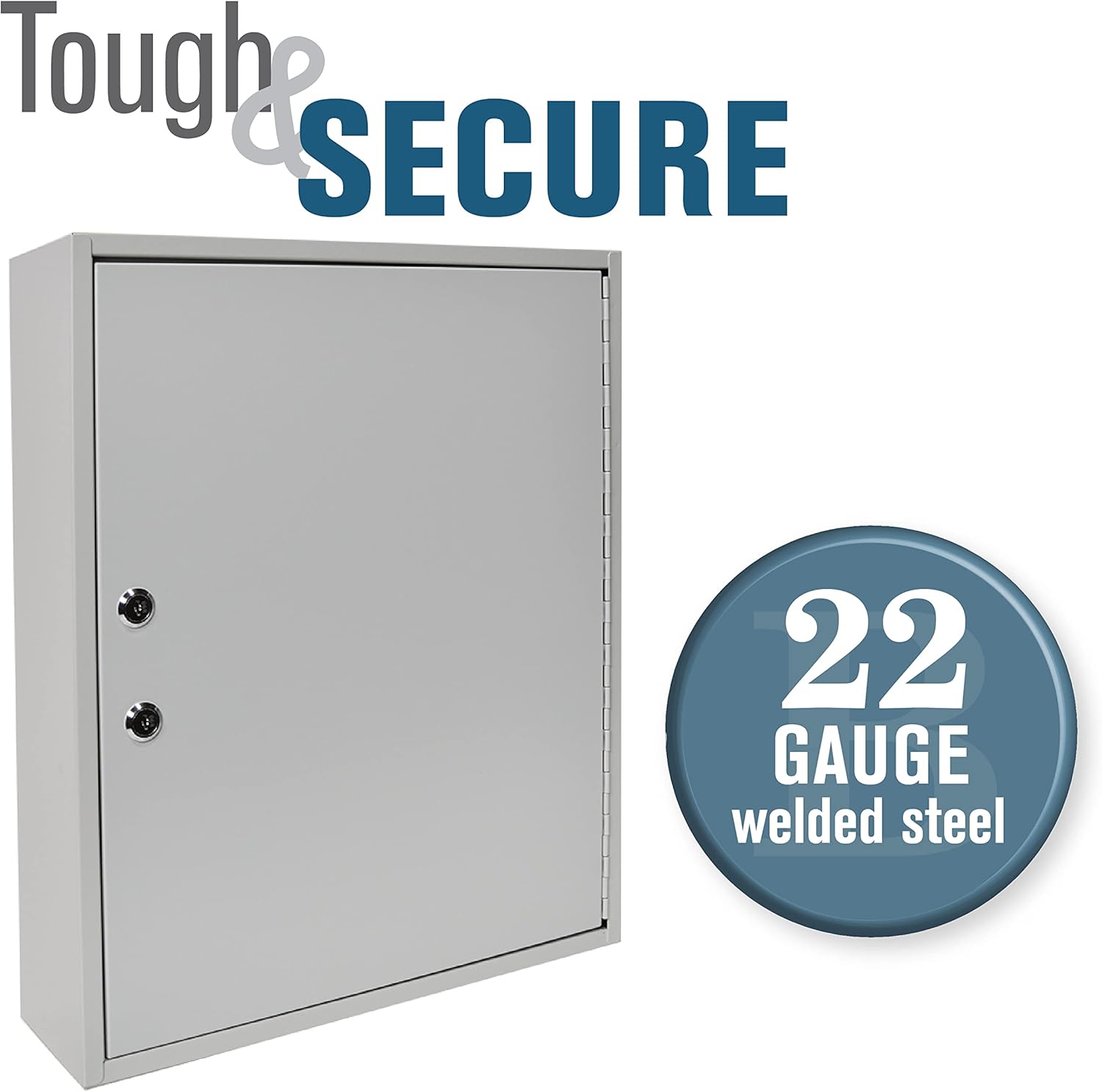 BankSupplies STEELMASTER 200 Key Cabinet - Dual Lock Control Key Box - Welded 22 Gauge Steel Construction - Scratch Resistant - Write-On Key Tags for Easy Identification