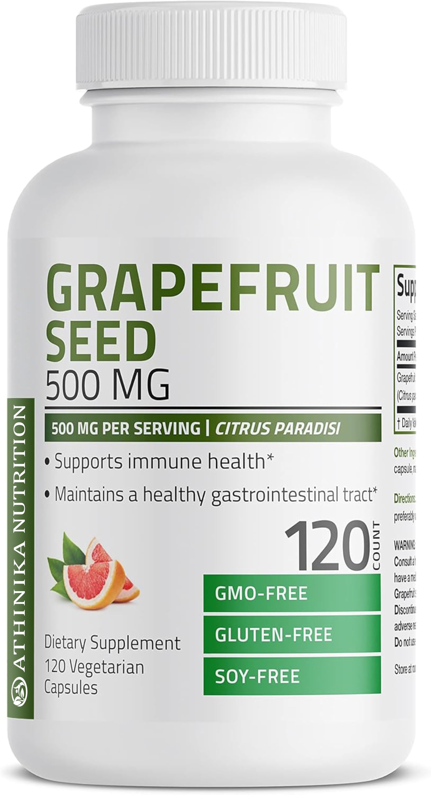 Grapefruit Seed Extract 500 MG per Serving Citrus Paradisi Supports Immune Health & Helps Maintain a Healthy Gastrointestinal Tract - Non-GMO, 120 Vegetarian Capsules-image-41