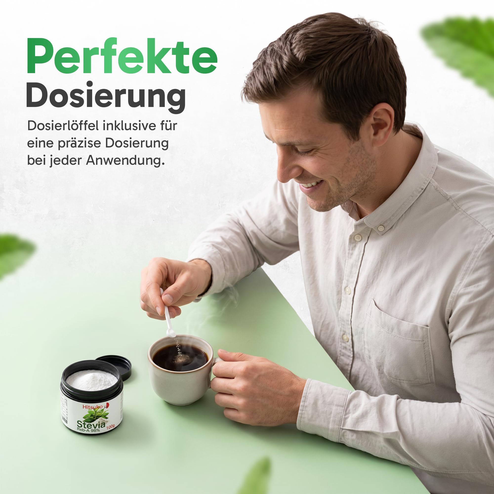 Ultra-konzentriertes Stevia-Pulver (100g) | 98% Reba-98 Pur | 470x süßer als Zucker