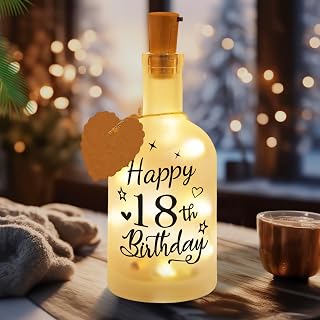 Gifts for 18th Birthday Girls Boys, LED Bottle Lamp with Saying - Luminous Decorative Bottle - Gift for Son, Daughter, Sister, Best