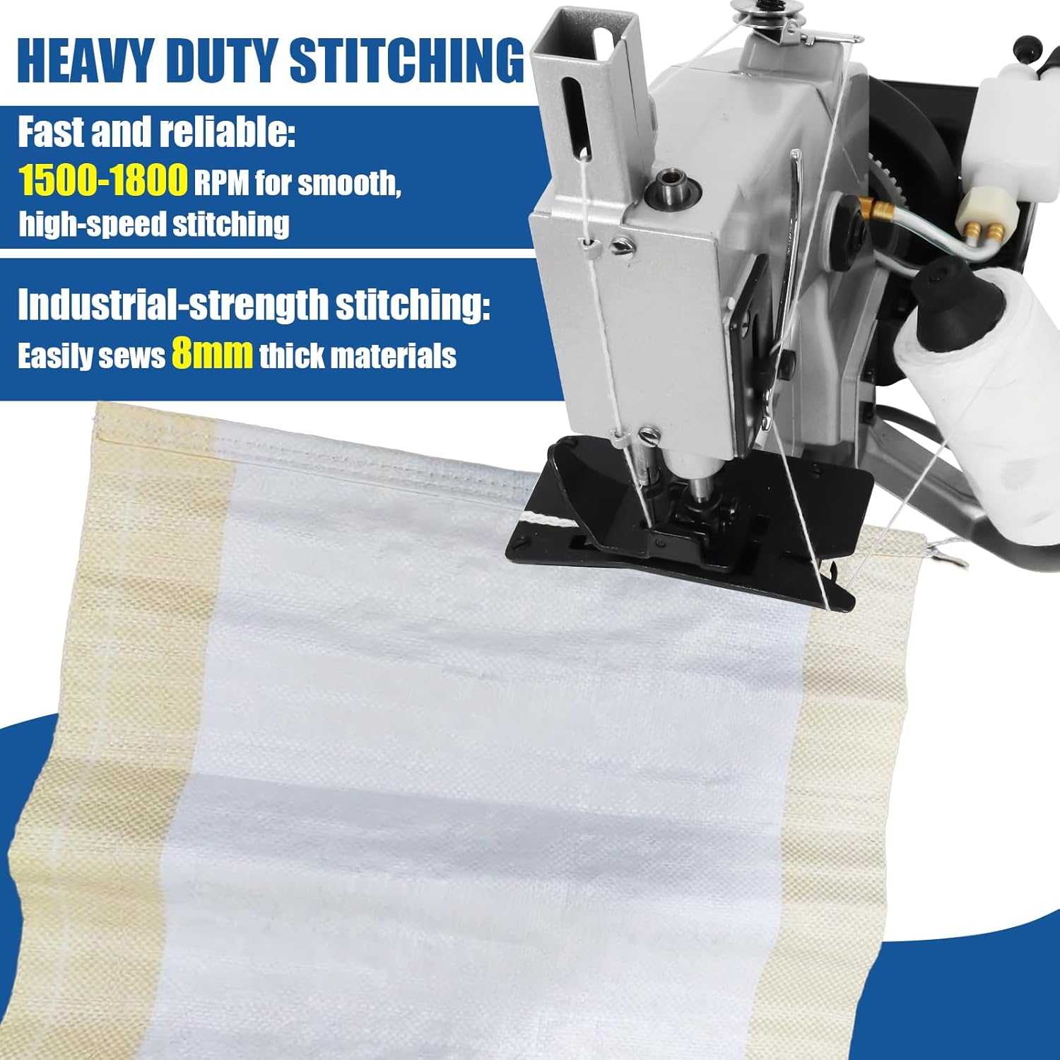 Bag Sewing Closing Machine, Heavy Duty Cordless Bag Closer, Máquina de Coser Costales, Automatic Bag Stitcher, Industrial Stitching Machine for Jute/Seed/Vinyl Rice Bags (gk26-1A)