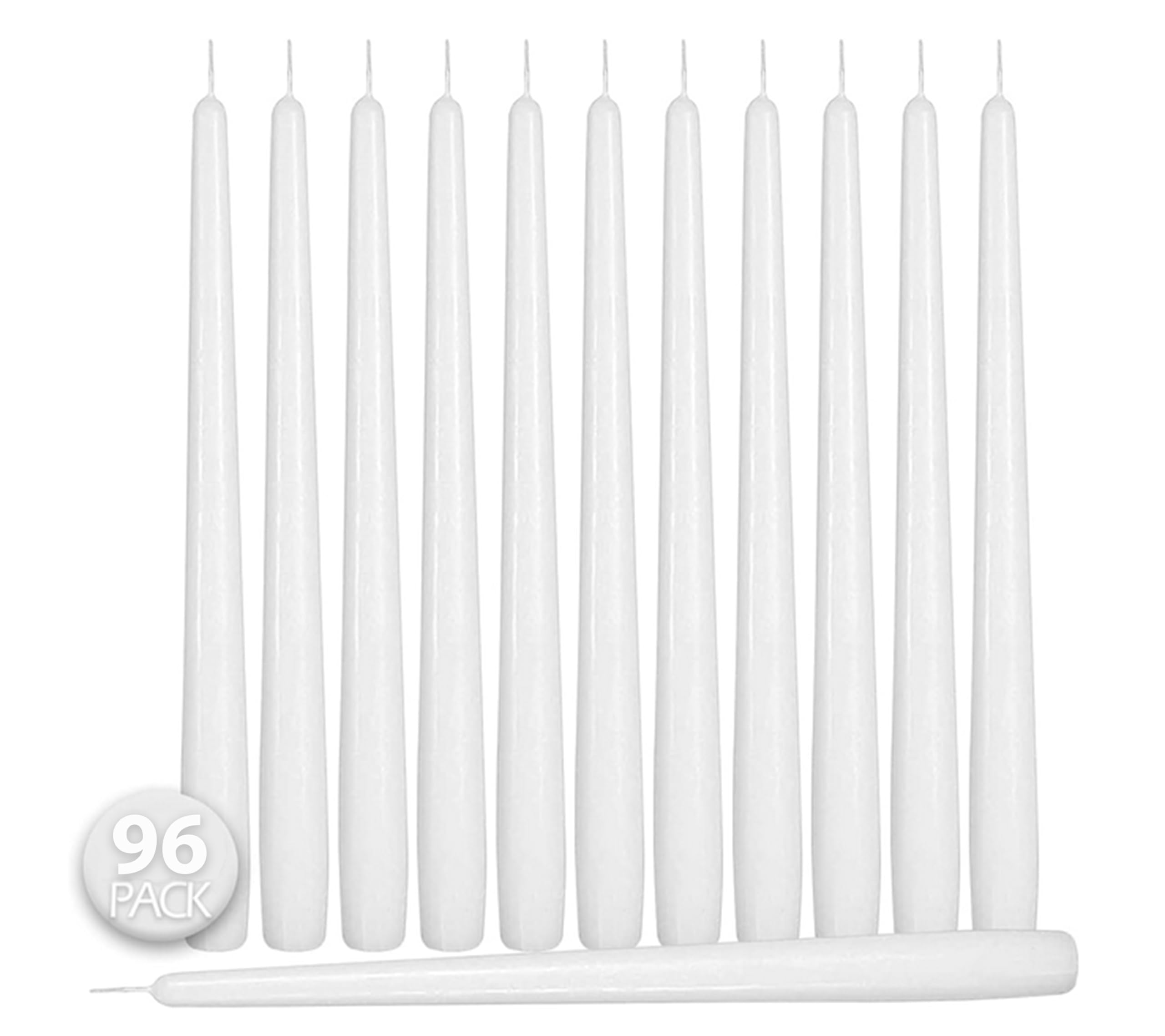 Hyoola Candele coniche bianche, 300 mm, non profumate, antigoccia, 10 ore di combustione, confezione da 100