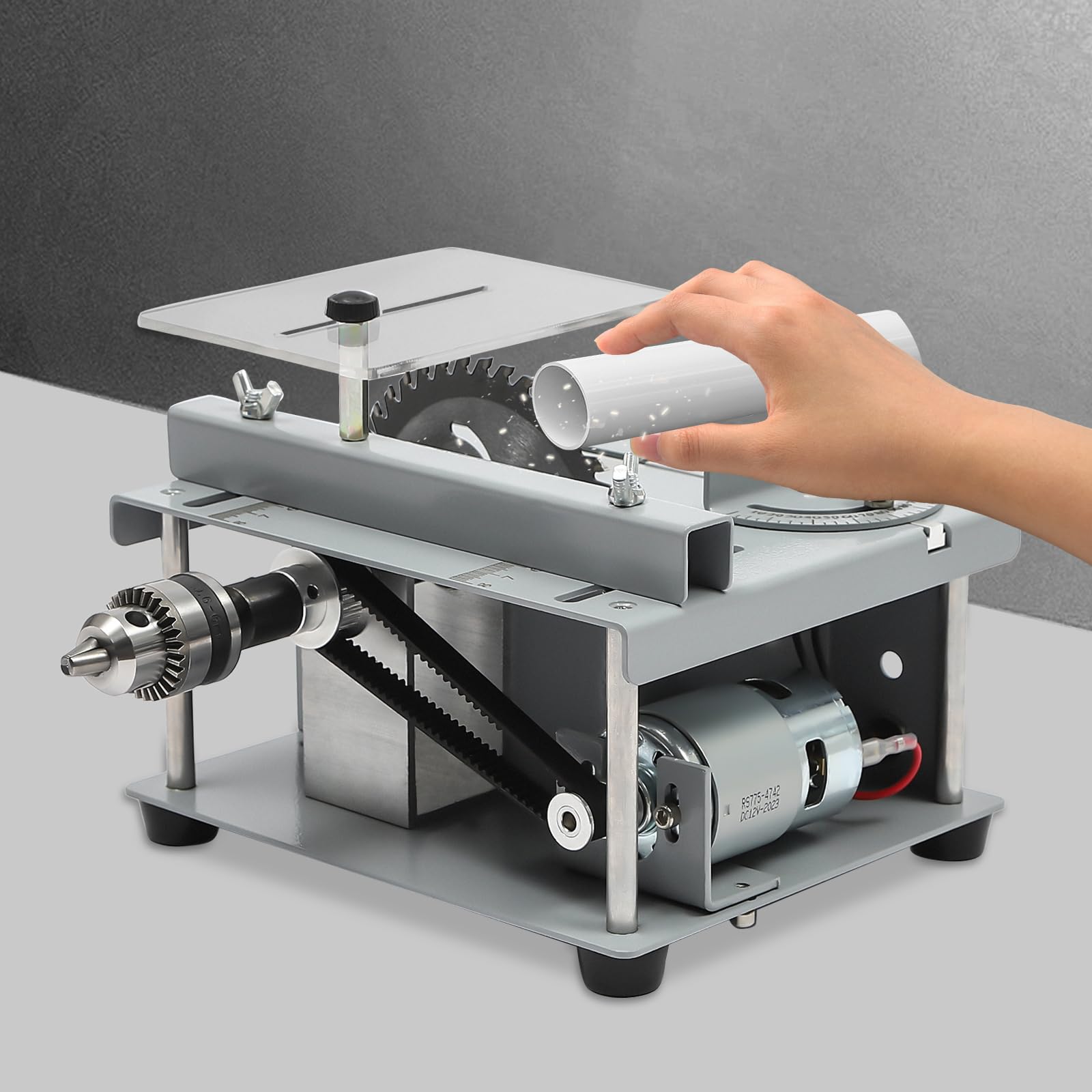 Mini Hobby - Sega da tavolo elettrica da 96 W, strumento per la lavorazione del legno, compatta e leggera