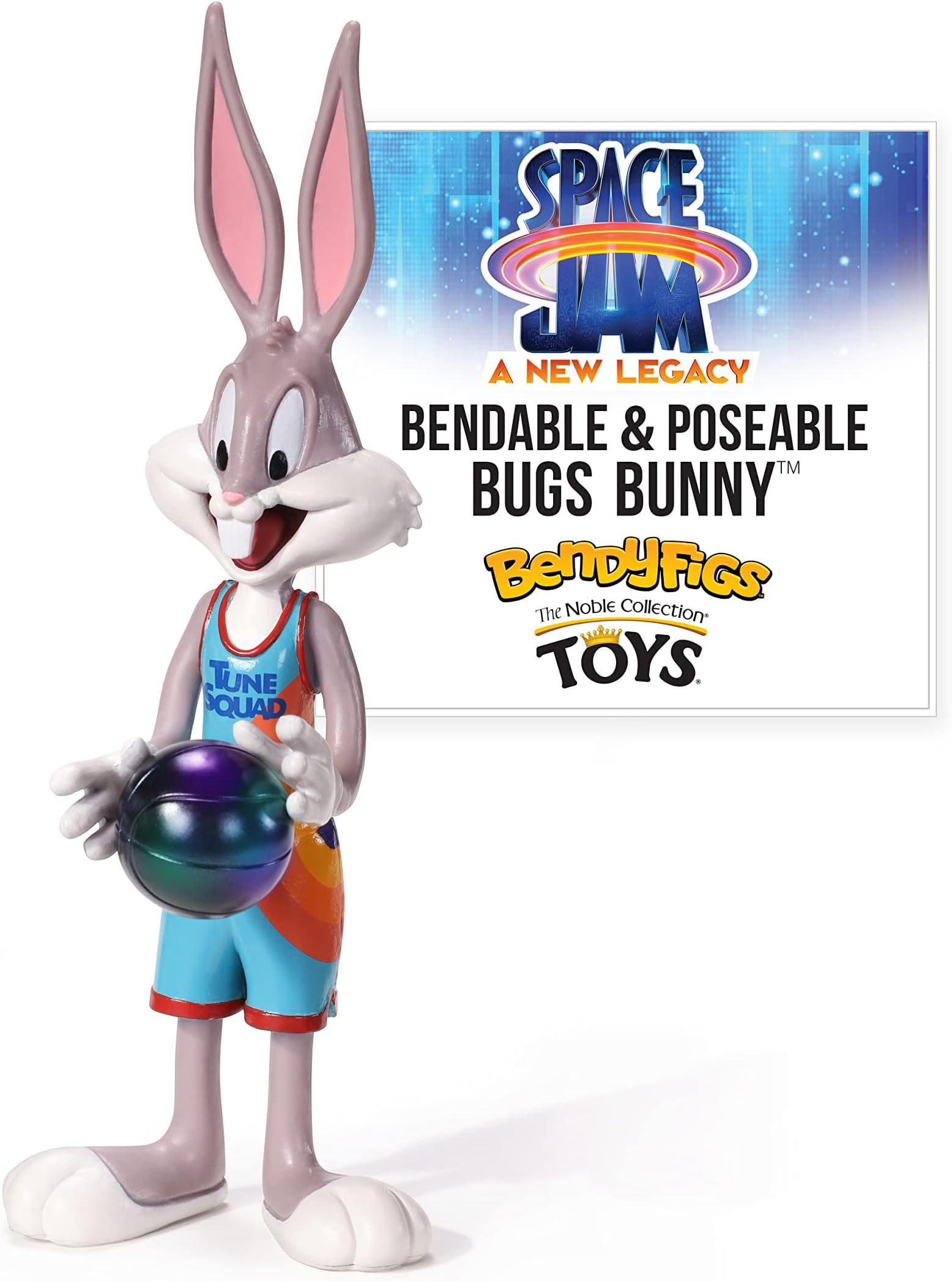 The Noble Collection Space Jam 2: A New Legacy Bendyfigs Bugs Bunny - 7.5in (19cm) Noble Toys Bendable Figure - Posable Collectible Doll Figures With Stand