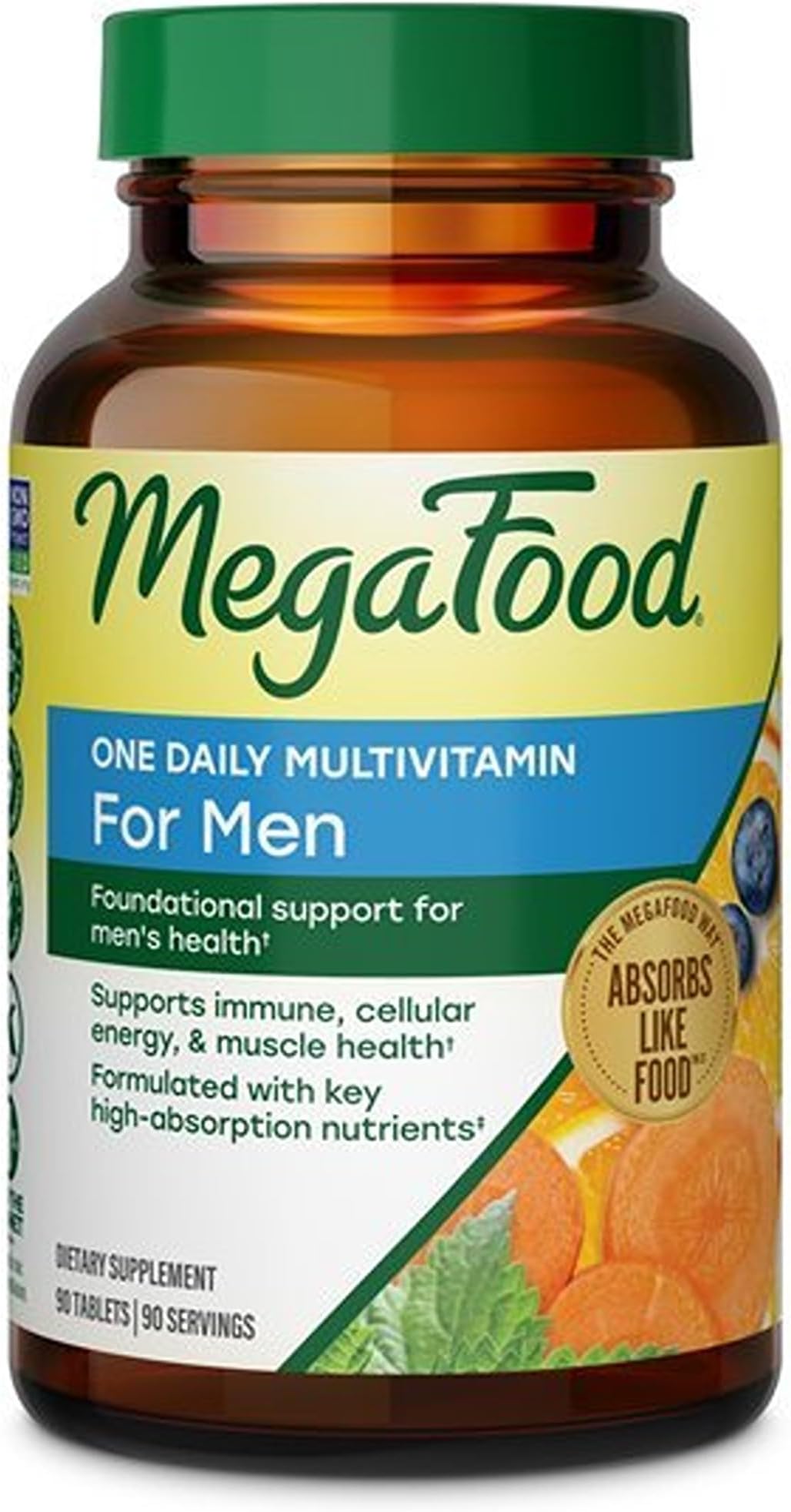 MegaFood One Daily Multivitamin for Men with 21 Nutrients, 90 Tablets