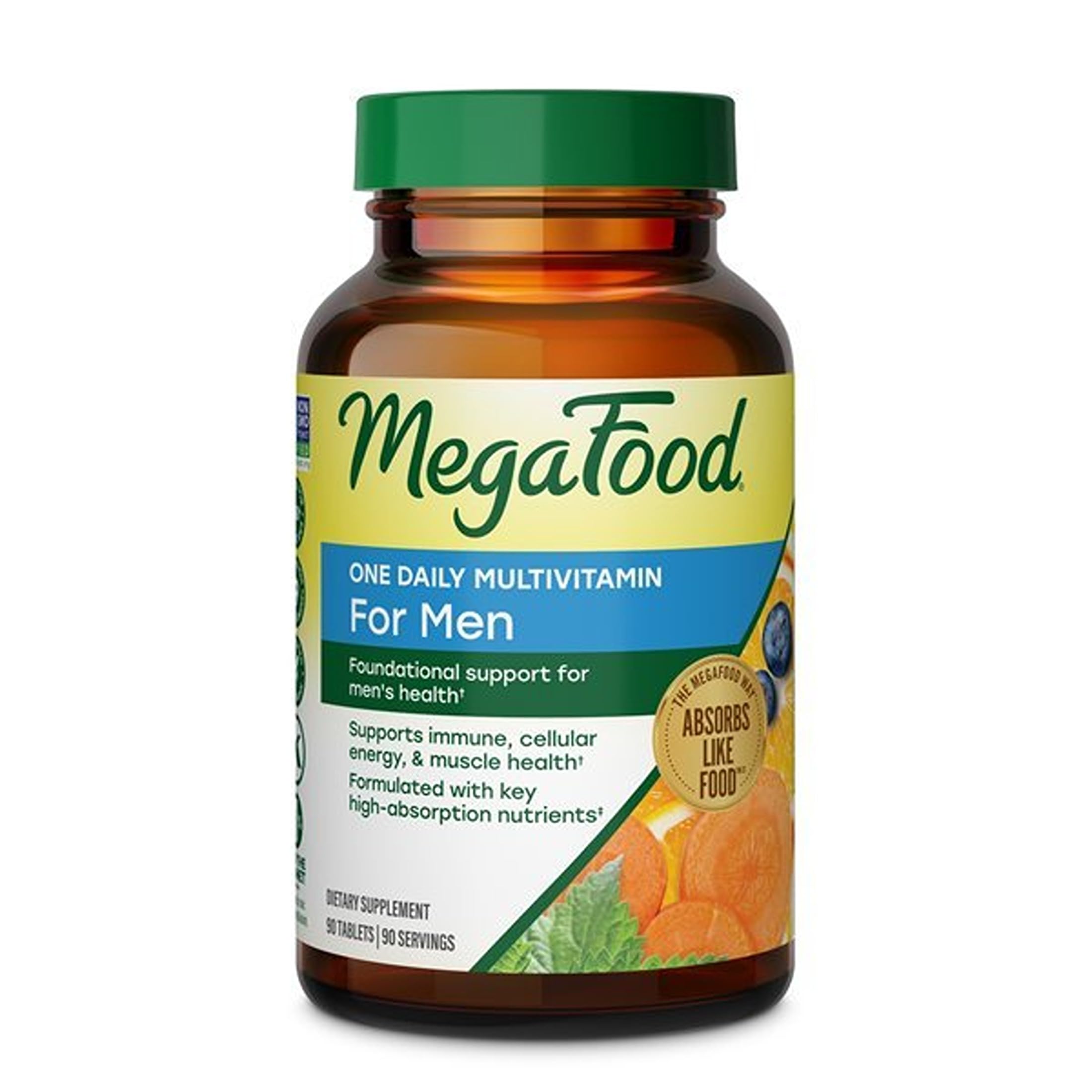 MegaFood One Daily Multivitamin for Men with 21 Nutrients, 90 Tablets Unflavored 90 Count (Pack of 1)