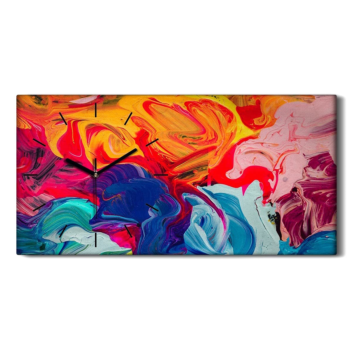 Horloge sur Toile Sans Bruit Art Moderne Décoration Murale 60x30cm