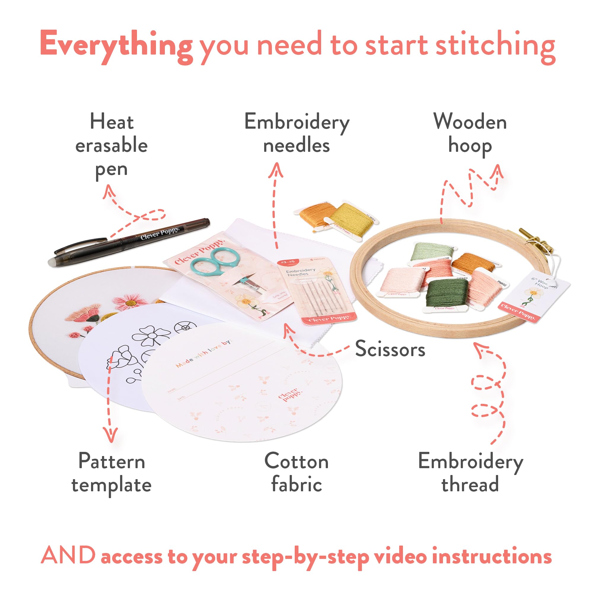 Beginner Embroidery Kit - Sunset Meadow -3 Beginner Embroidery Kit - Sunset Meadow -3