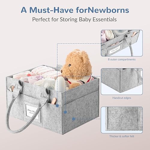 Miniatura 2 de Organizador de pañales, artículos esenciales para recién nacidos, búsqueda de regalos de bebé y otras cosas para bebés, cesta plegable para bebé con