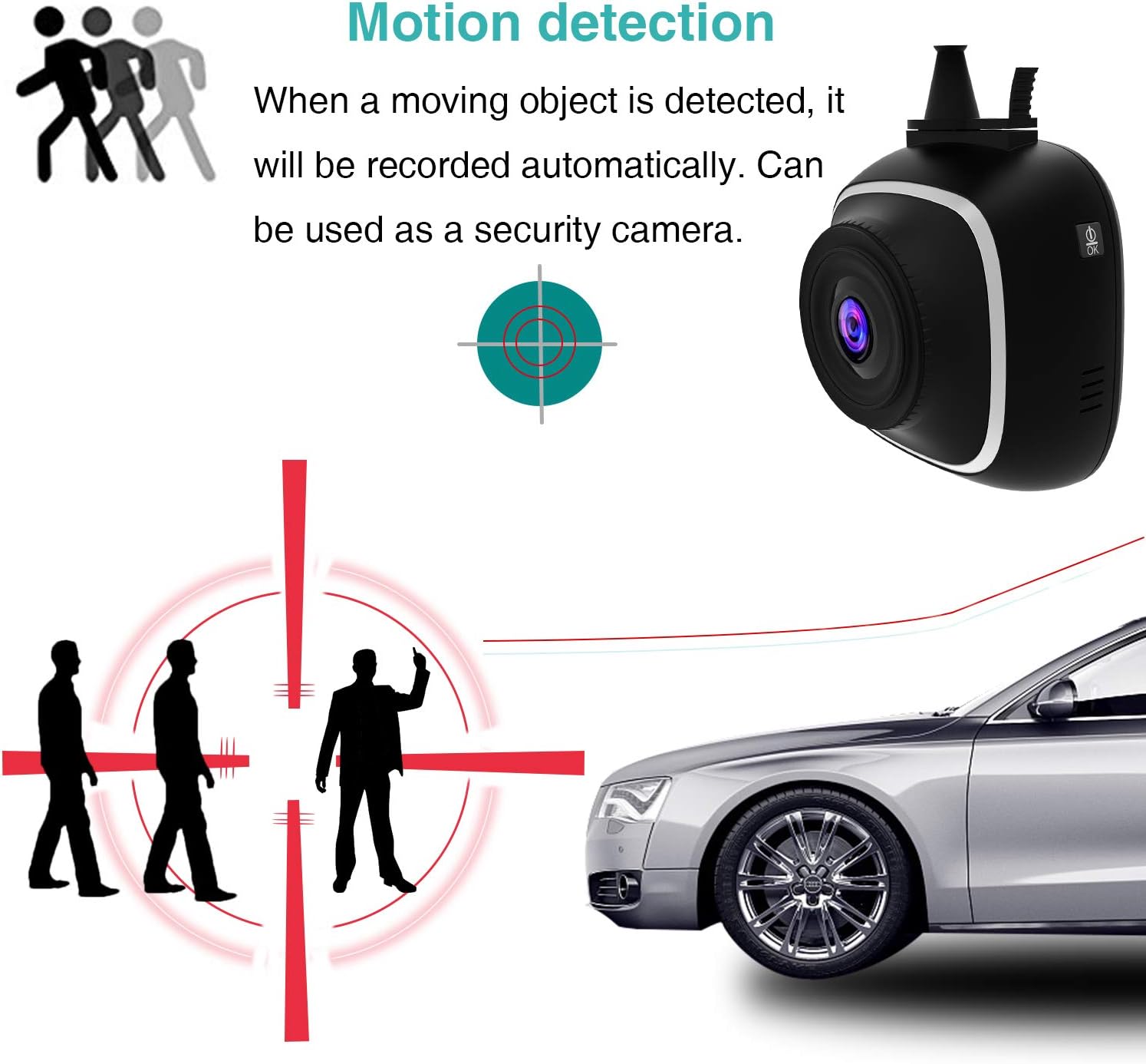 Dash Cam, Ssontong Mini Car Camera -1080P HD Dashboard Camera Video Recorder with 140 Degree Wide-Angle, 1.5 Inch LCD Screen, G-Sensor, Night Vision, Parking Monitoring, Loop Recording, WDR
