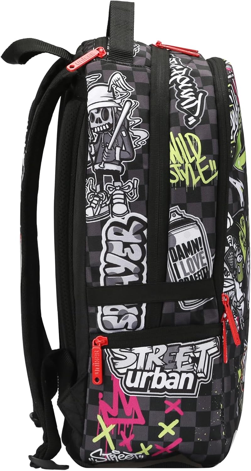 UNIKER Graffiti Backpack, Designer Laptop Backpack for 15.6 Inch Work,Water Resistant Backpack Computer Bag, BeastMode