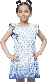 BIBA Printed Cotton Round Neck Girls Dress Price In India