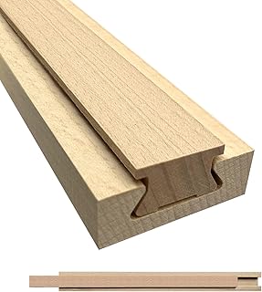 Wood Drawer Slides Classic Guide Center Mount Track 15.7 Inchs, Wooden Undermount Drawer Glides Bottom Rails Replacement Kit(L002-16In)