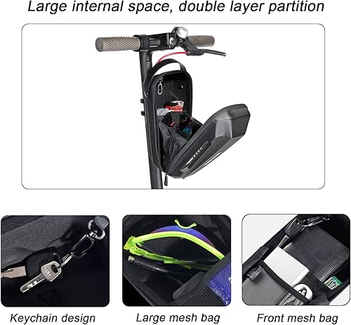 Miniatura 5 de ArcEnCiel Bolsa de manillar para scooter, bolsillo frontal de la bolsa de scooter, bolsa de scooter eléctrica, bolsa de bicicleta plegable