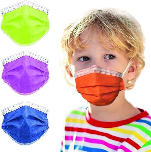 Máscara facial desechable de 4 capas transpirable para niños, fabricada en Estados Unidos, protección más alta con cómoda cinta elástica para las