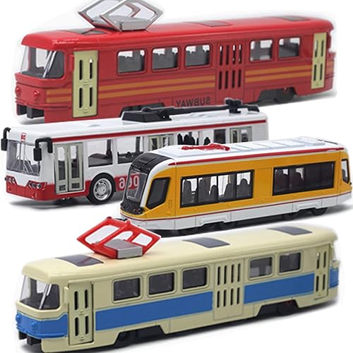 Miniatura 10 de OTONOPI Set de trenes de juguete, tren bala de metal con conectores magnéticos, locomotora de alta velocidad del metro, pista de ferrocarril para