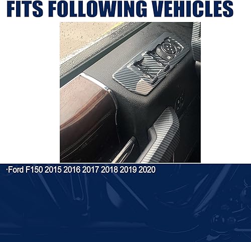 Miniatura 6 de Cubierta de panel de interruptor de fibra de carbono para Ford F150 2015 2016 2017 2018 2019 2020 Accesorios