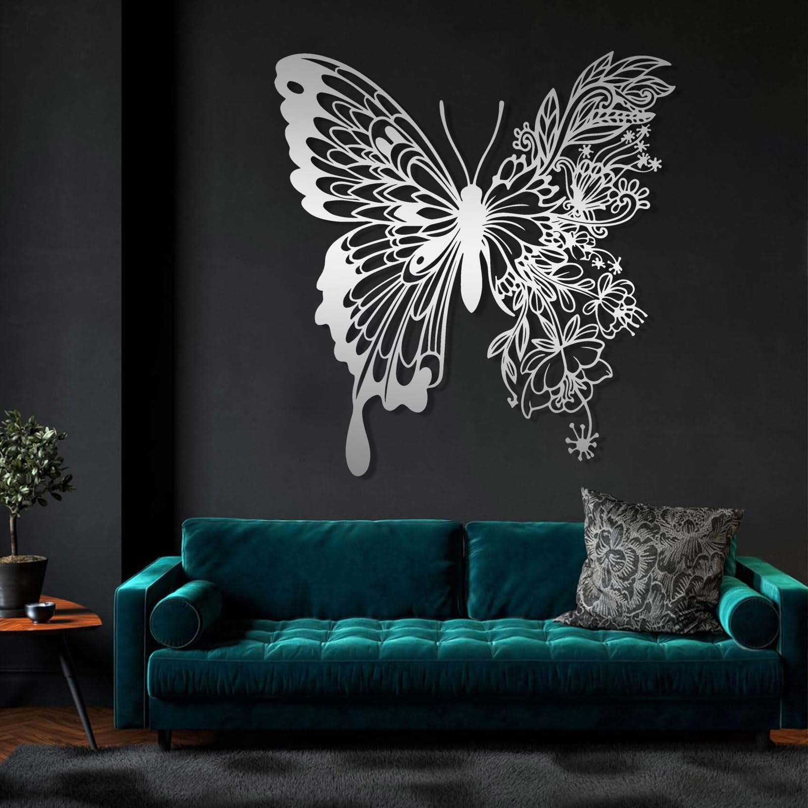 Metalowa sztuka ścienna fouholk kwiat motyl sztuka kwiat motyl wiszący na zewnątrz ganek dekoracja motyl dekoracja domu metalowa dekoracja ogrodowa