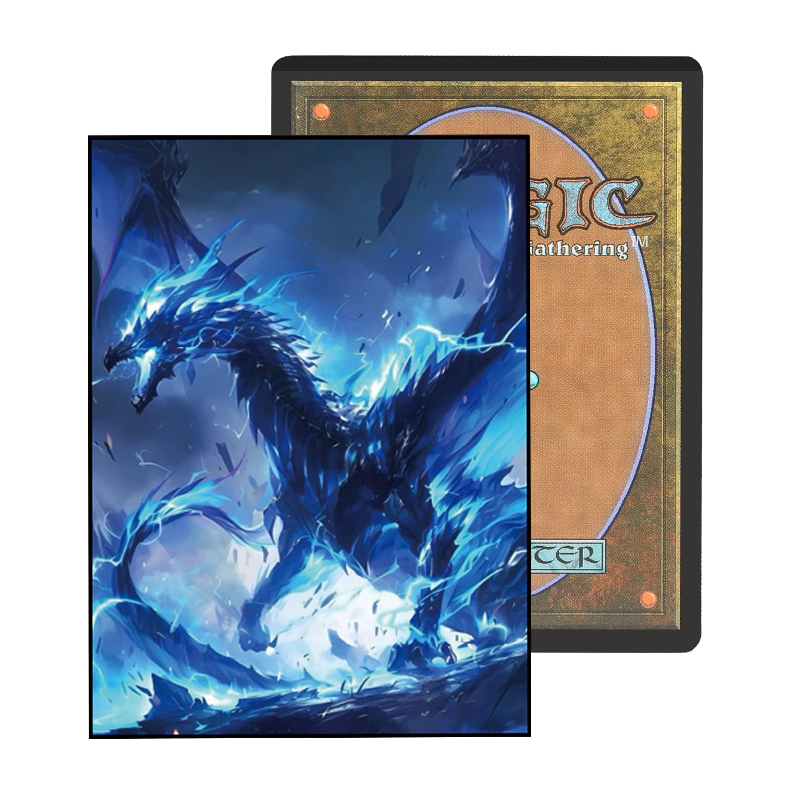 MTG Card Sleeves 100CT,Standard Size Sturdy MTG Sleeves Matte Back Finish for Baseball,Trading Cards (Blue)
