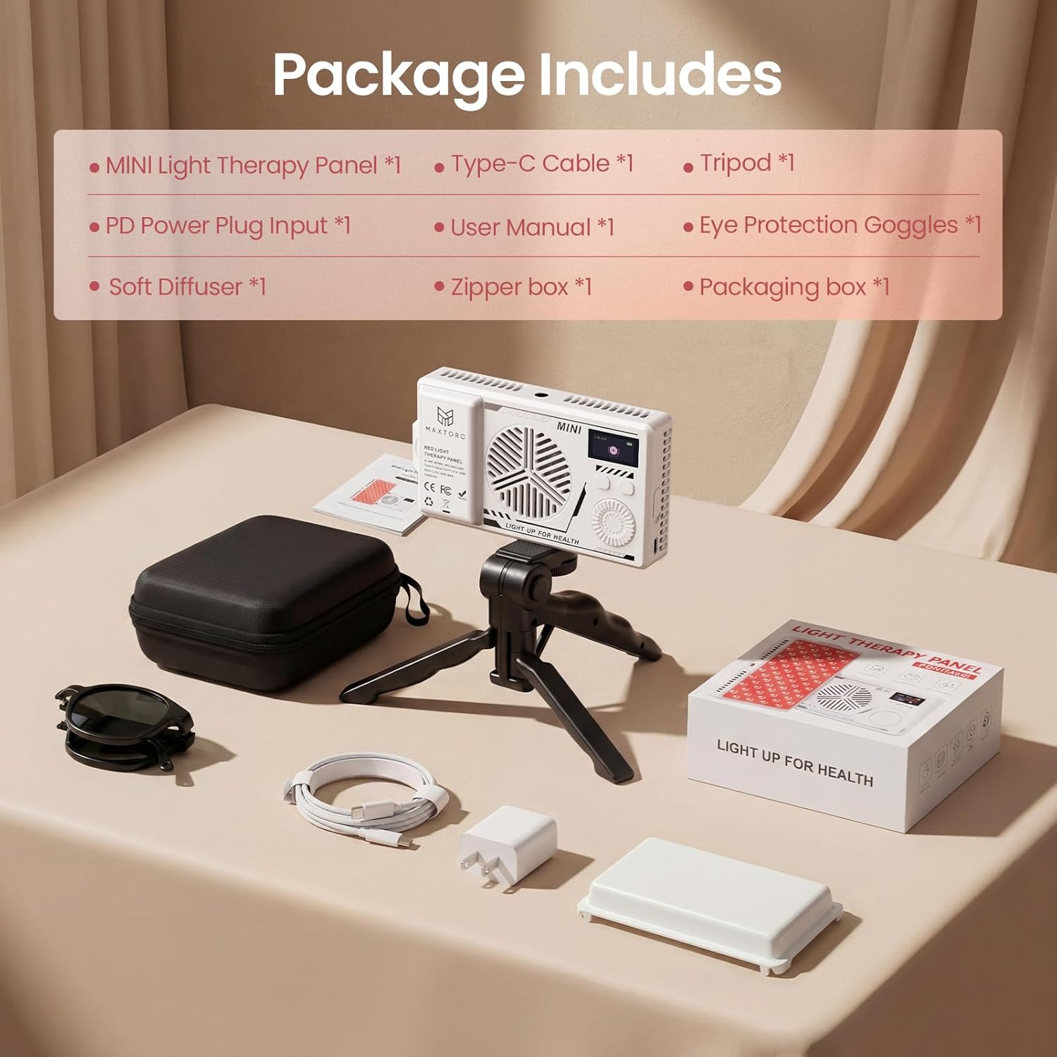 Infrared Red Light Therapy Panel with 144 LEDs for Face Body, Dual Wavelength (660nm Red & 850nm NIR) for Pain Relief, Muscle Recovery, Skin Care, Portable Rechargeable for Home and Travel Use