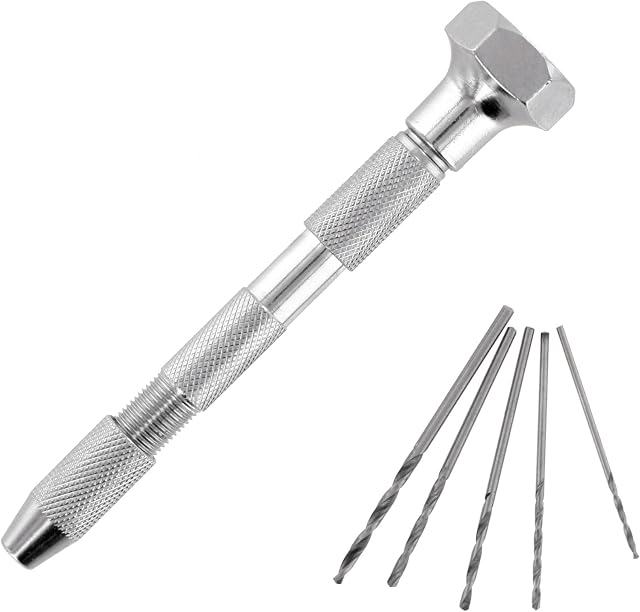 Model Craft PPV2237 / D Metal hand drill with 5 drill variants for miniatures
