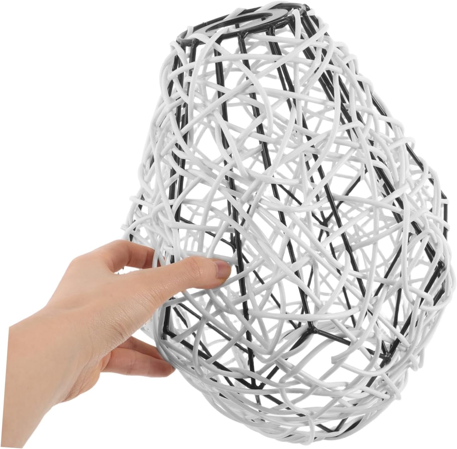 Amosfun Elegant Boho Pendant Light Shade Minimalist Rattan Lampshade for Dining Room Bedroom Decor Easy to Install Vintage Lighting Fixture