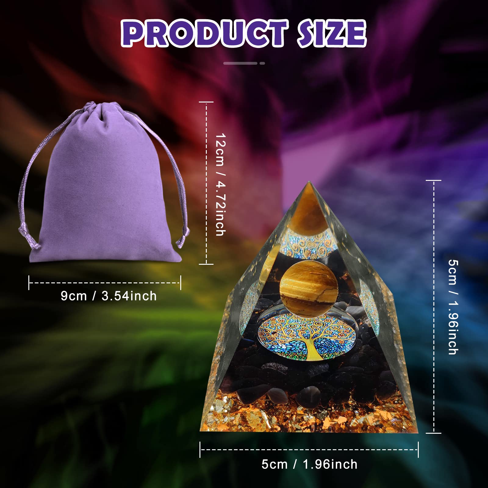 Obidodi Crystal Pyramid, Moonstone Ogan Chakra Energy Tower, Positive Generator - Image 4