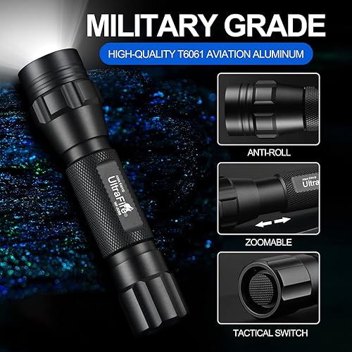 Miniatura 4 de ULTRAFIRE Linterna táctica con funda, linterna LED de un solo modo 1000 linterna de cinturón de trabajo de alto lumen con soporte, linternas de